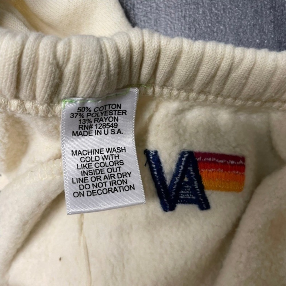 Aviator Nation Sweat Shorts XL Cream Off White Excellent Venice Rainbow Logo - Picture 6 of 11